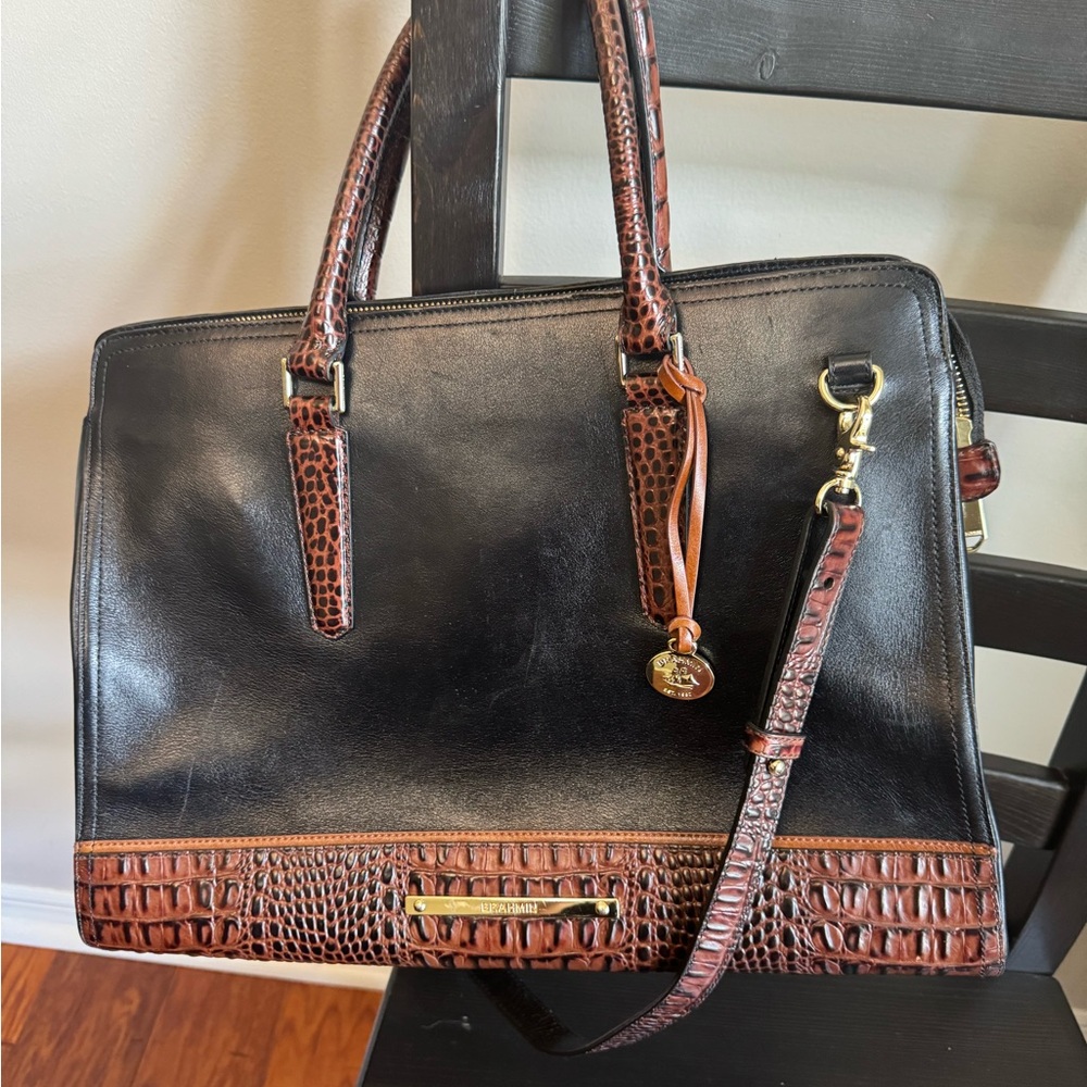 Black and brown Brahmin designer purse